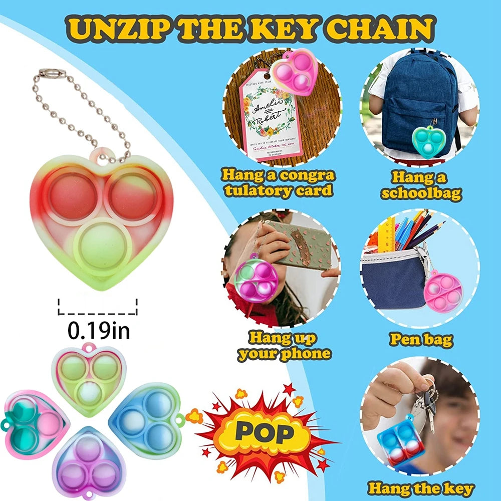 Mini Pop Fidget Keychains